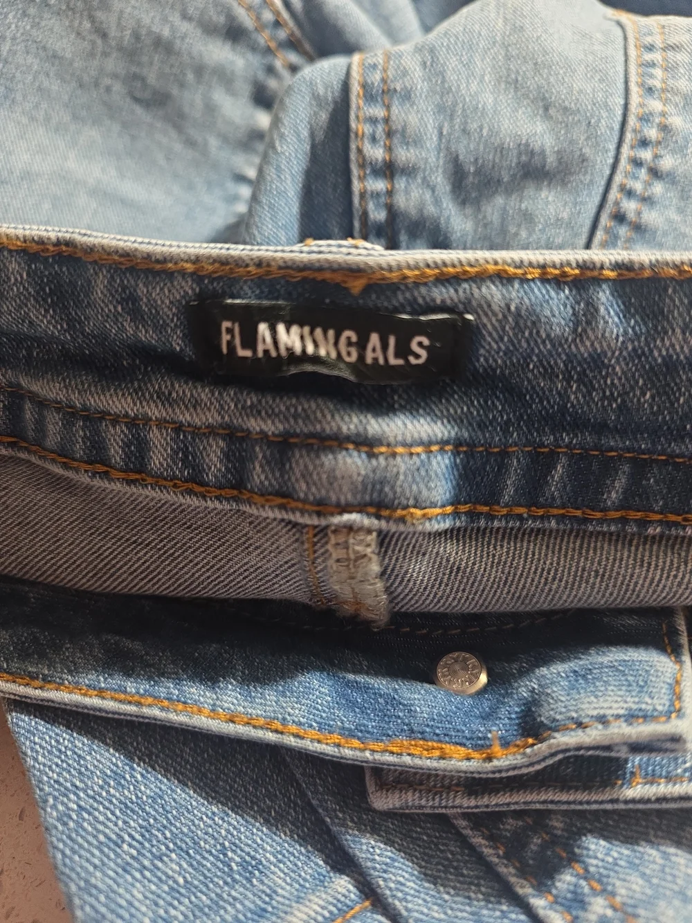 Flamingals Wide Leg Barrel Crop Jeans NWT Size Large High Rise Stretch Denim - Picture 5 of 7